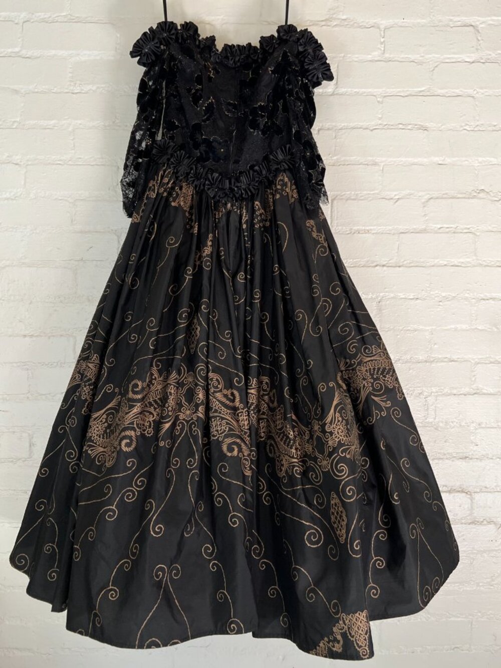 80s Zandra Rhodes Black Lace Ball Gown Handmade Excellent Condition Size 10 RARE - Picture 6 of 12